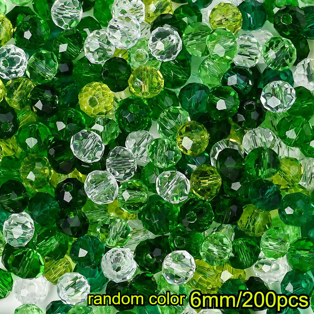 Faceted Green Glass Beads