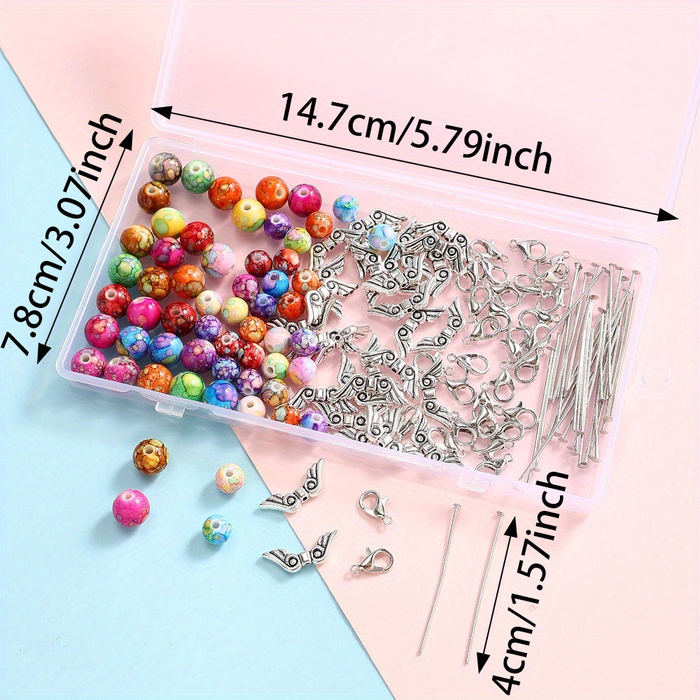 Retro Acrylic Round Bead Set with Tool Accessories