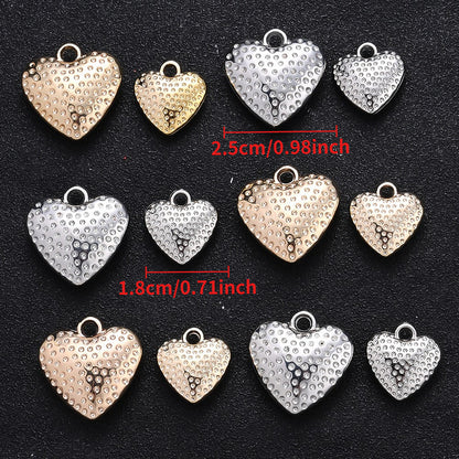 Polka Dot Striped Heart CCB Pendants