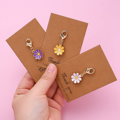 Alloy Flower Keychain Set