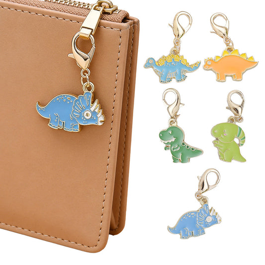 24PCS Multicolor Dinosaur Mini Keychain Set