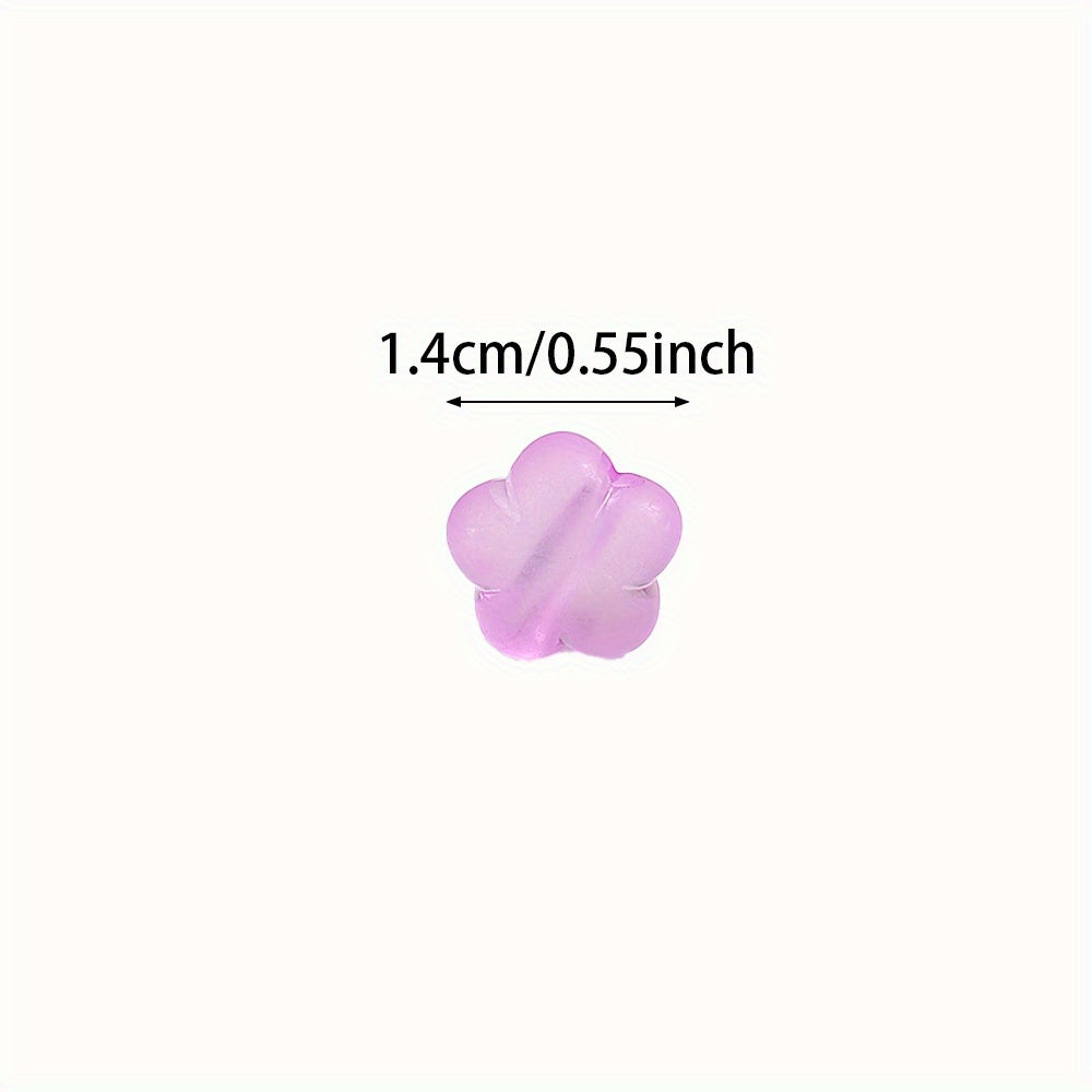 50pcs/lot Mixed Color Flower Acrylic Frosted Beads