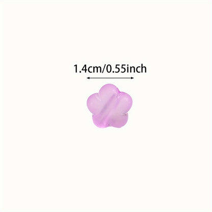 50pcs/lot Mixed Color Flower Acrylic Frosted Beads