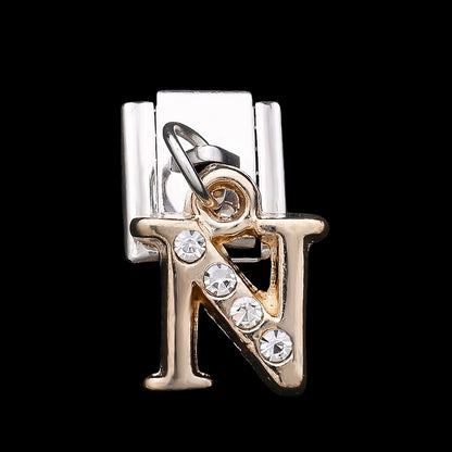 1PC Rhinestone A-Z Letter Modular Bracelet Charm Set