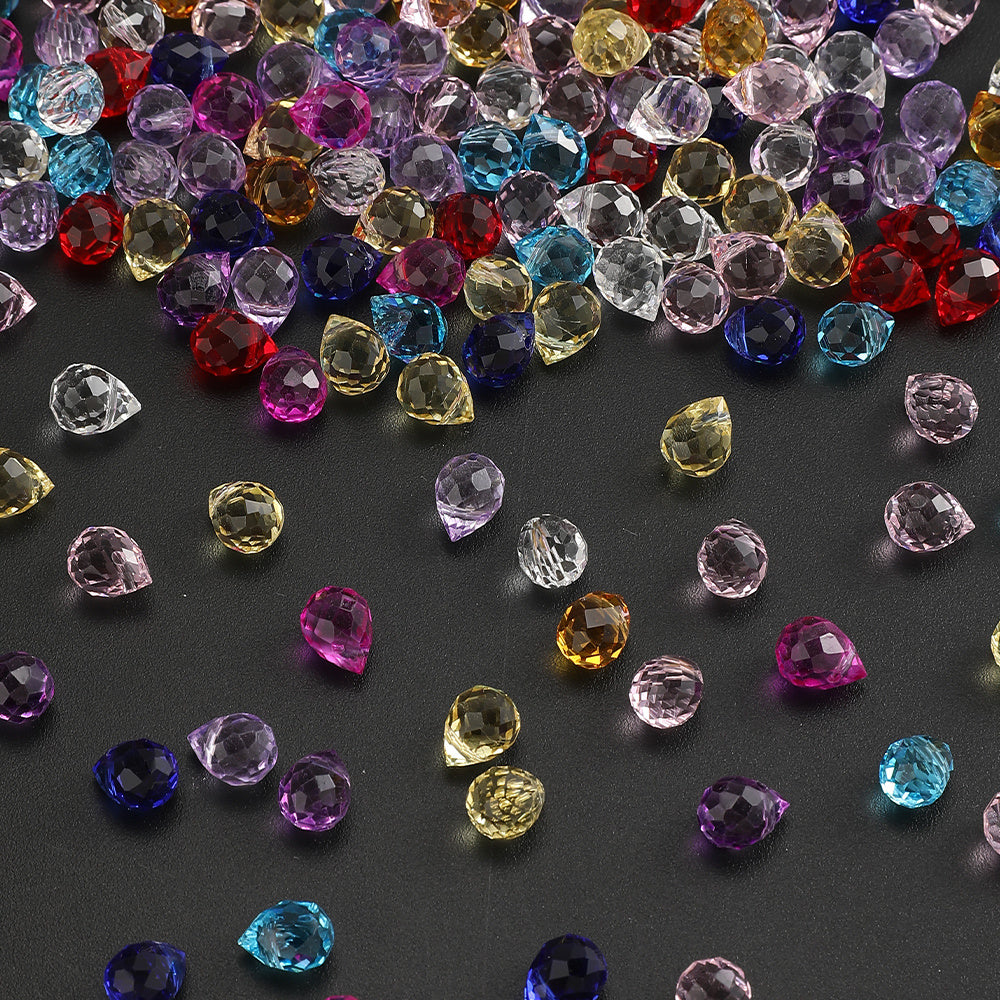 8x10 mm Glitter Strawberry Faceted Glass Beads