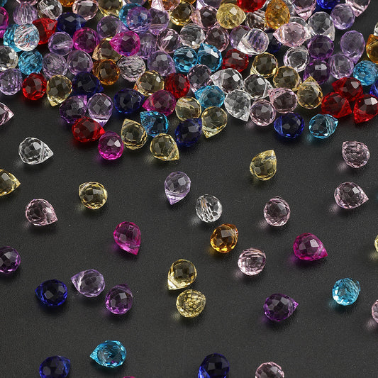 8x10 mm Glitter Strawberry Faceted Glass Beads