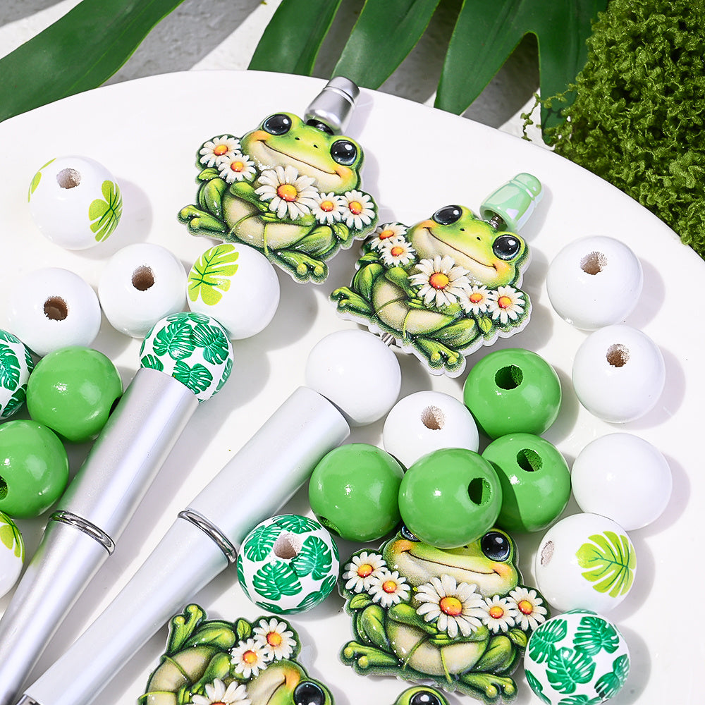 45-Piece Frog-Themed DIY Bead Set