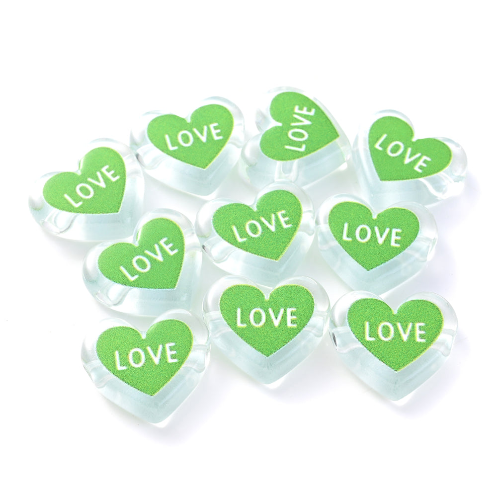 Clear Double Heart Acrylic Beads