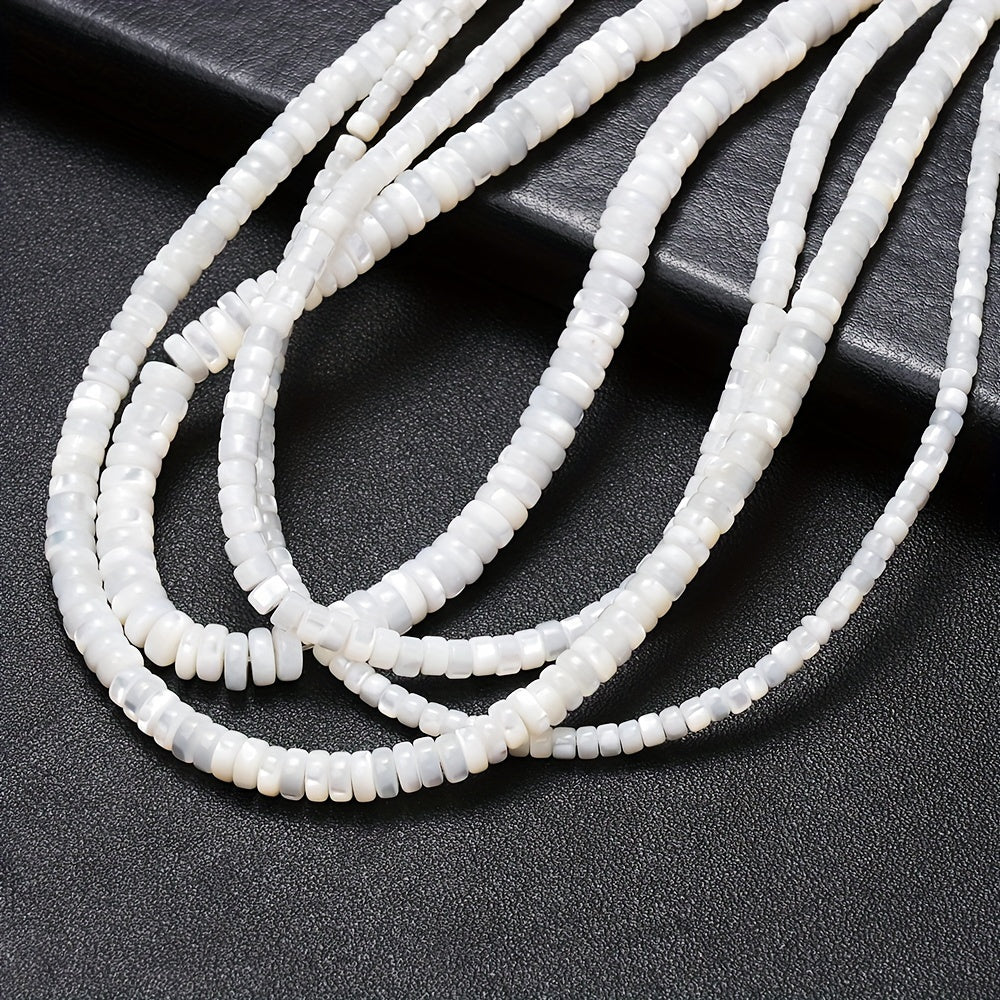 75/80/90pcs White Turban Shell Threaded Stone Beads