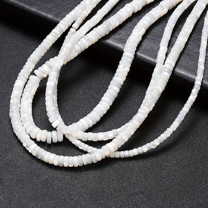 75/80/90pcs White Turban Shell Threaded Stone Beads