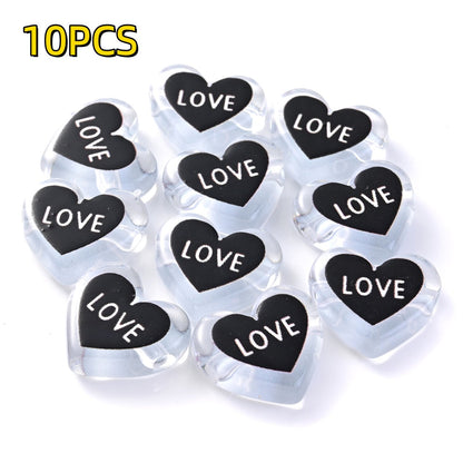 Clear Double Heart Acrylic Beads