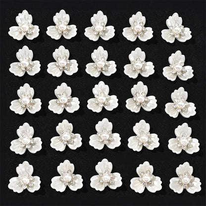 25-Piece Sparkling Rhinestone Flower Flatback Beads