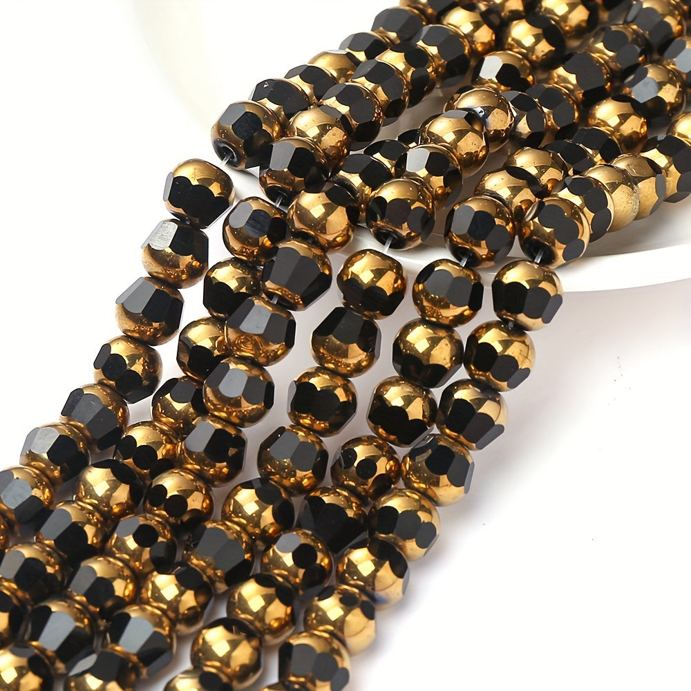 43PCS 8mm Multicolor Faceted Glass Bead Set