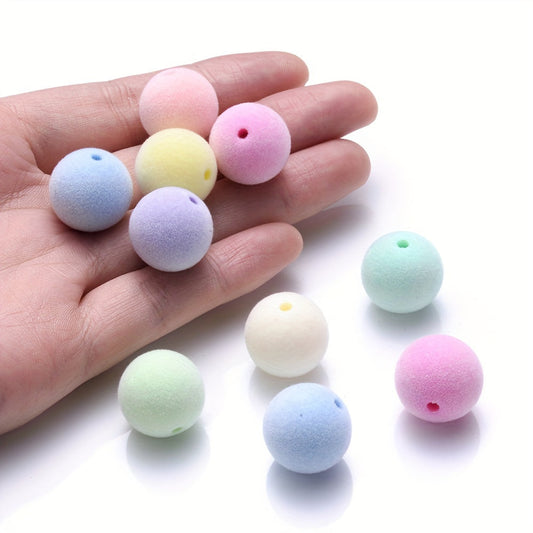 Flocking Pompom Acrylic Beads