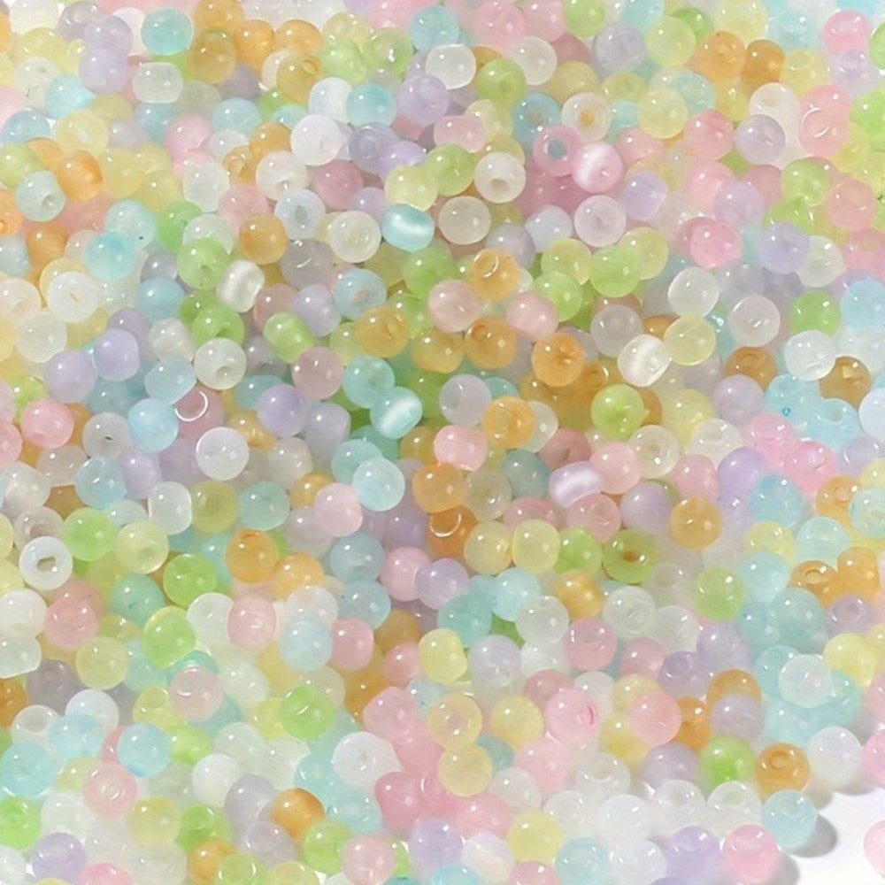 Mini Cat Eye Glass Spacer Beads