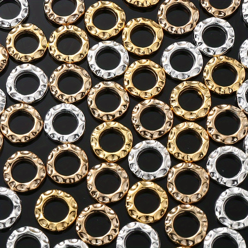 30PCS 10mm Gold-Tone Round Frame Spacer Bead Set