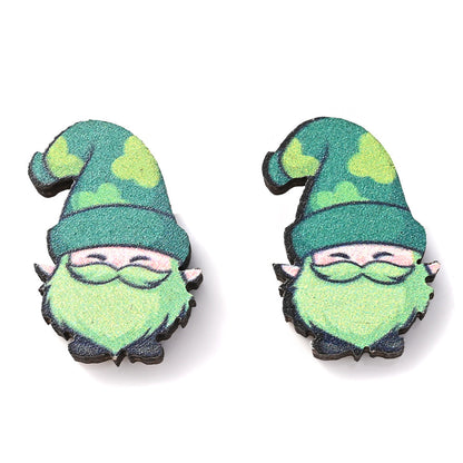Green Lucky Stud Earrings