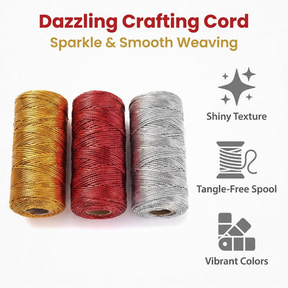 Red Gold Silver Polyester Cord Set