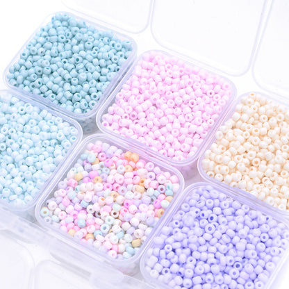 1000PCS 3mm Macaron Multicolor Glass Seed Bead Set