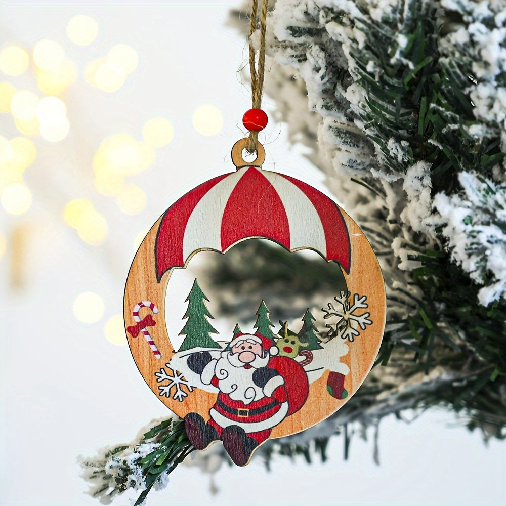 Wooden Merry Christmas Decorative Pendant