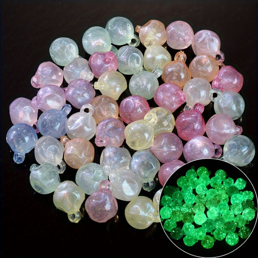 20pcs Luminous Acrylic Fig Fruit Pendant Charms