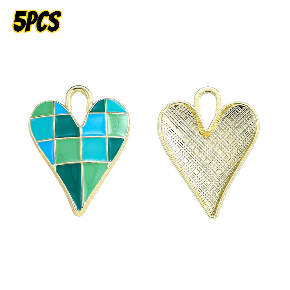 Alloy Enamel Big Heart Charms