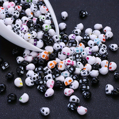 30pcs/set Colorful Skull Shape Acrylic Beads