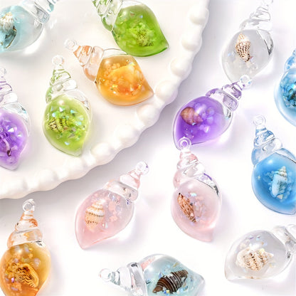 Luminous Transparent Conch Resin Pendants