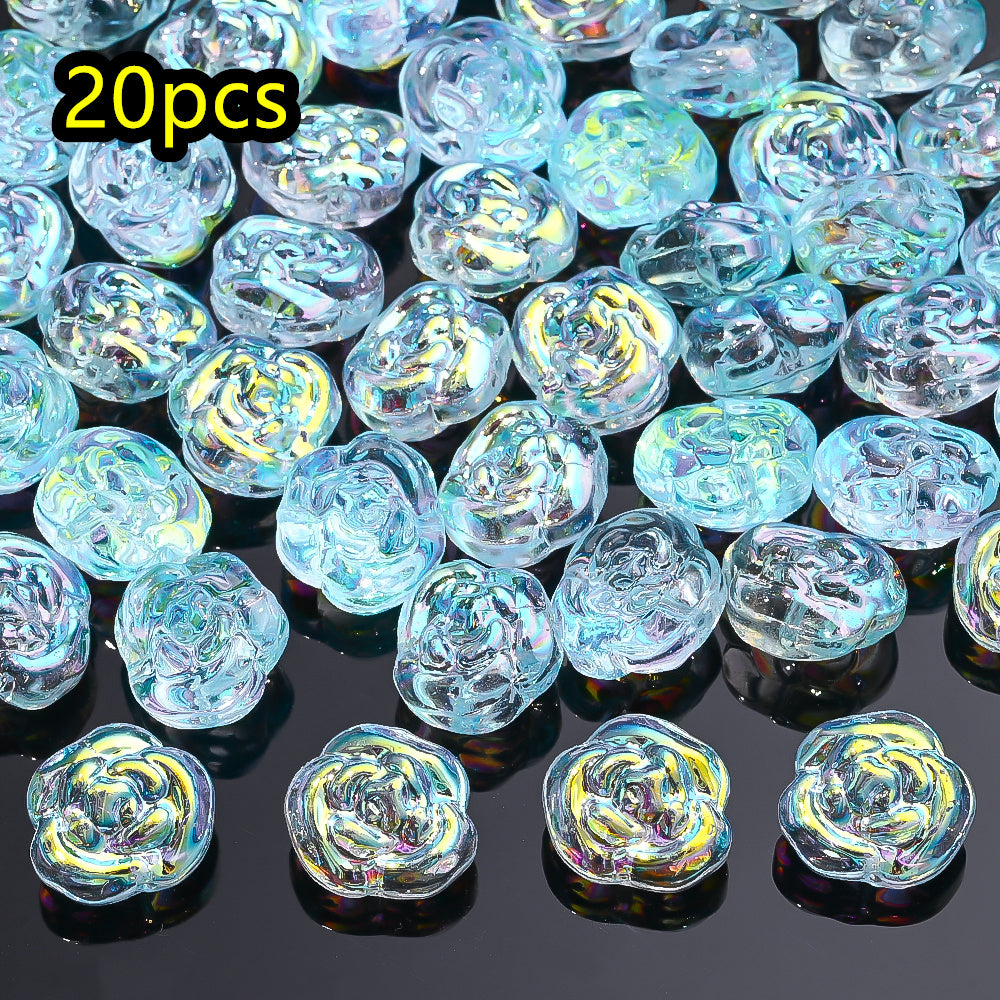 AB Rose Lampwork Beads