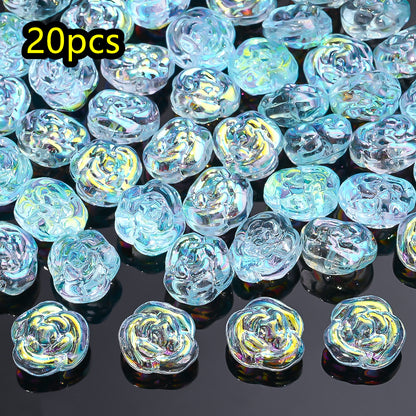 AB Rose Lampwork Beads