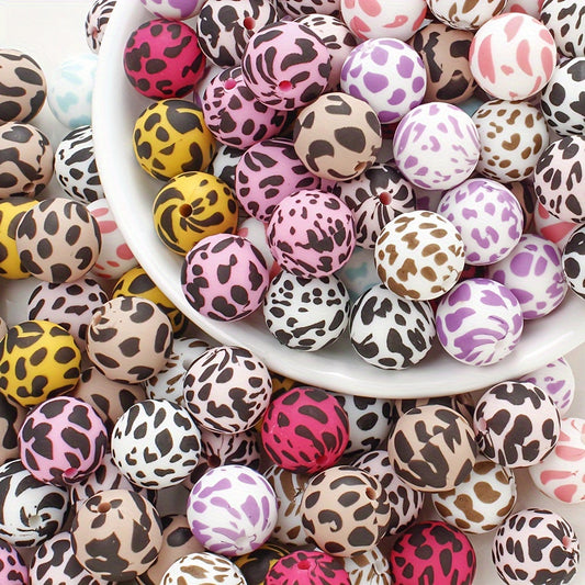 Cow Printed Silicone Beads
