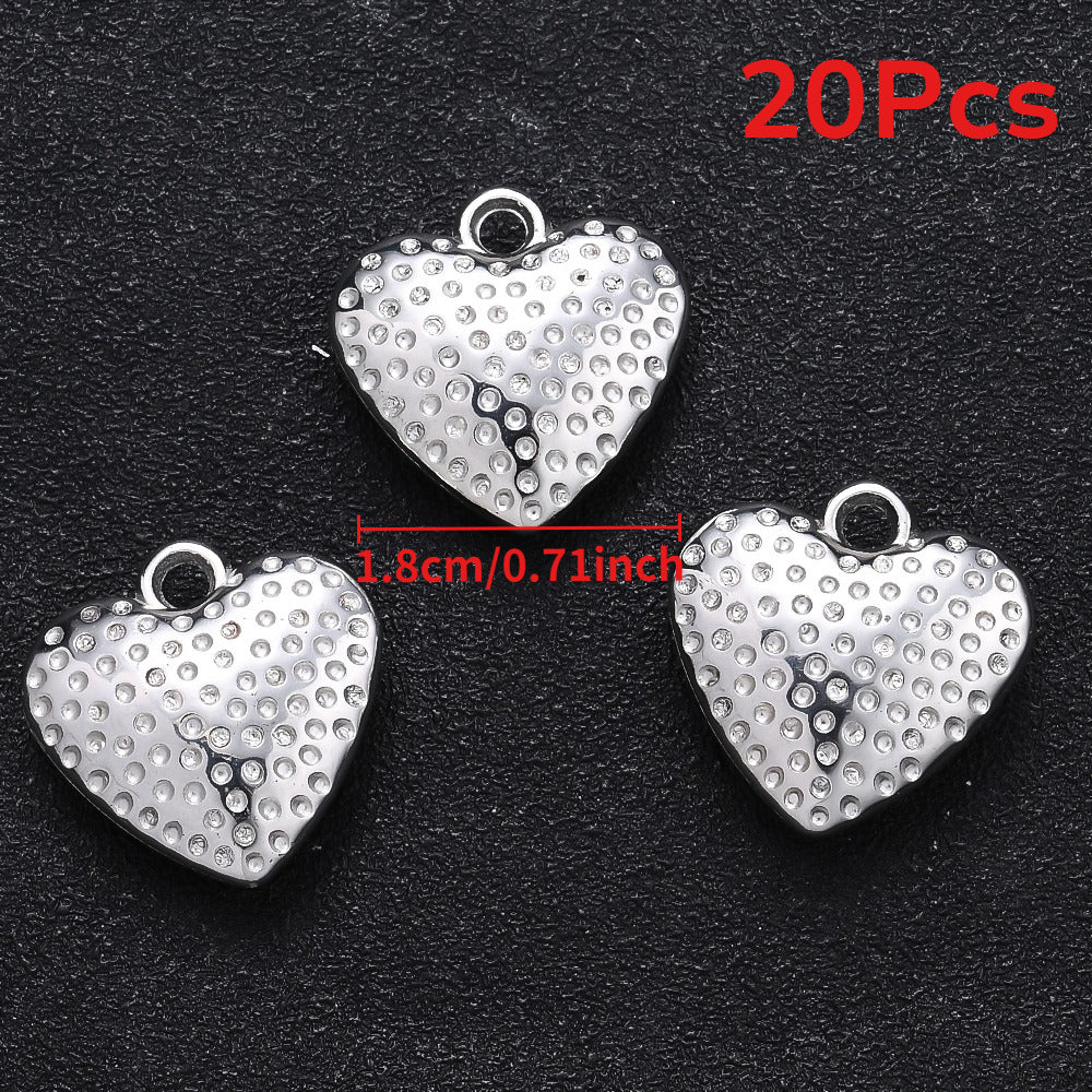Polka Dot Striped Heart CCB Pendants