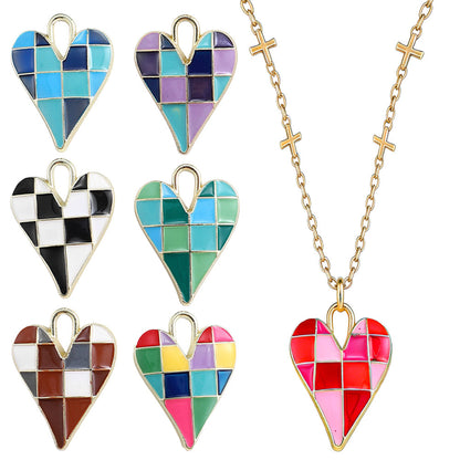 Alloy Enamel Big Heart Charms
