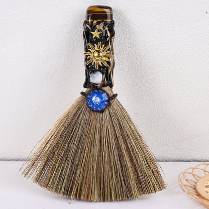 12-Piece Zodiac Broom-Shaped Alloy Charms