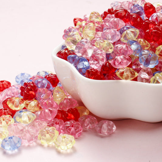 200pcs Pumpkin Shape Transparent Acrylic Beads