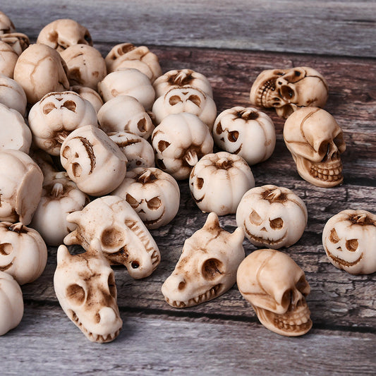 20PCS Halloween Mini Animal Skull Resin Figurine Set