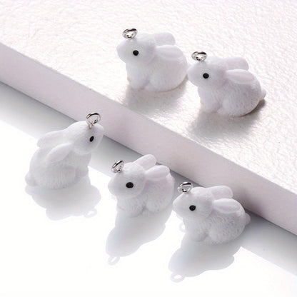 10PCS 16×21mm Colorful Rabbit Resin Pendant Set