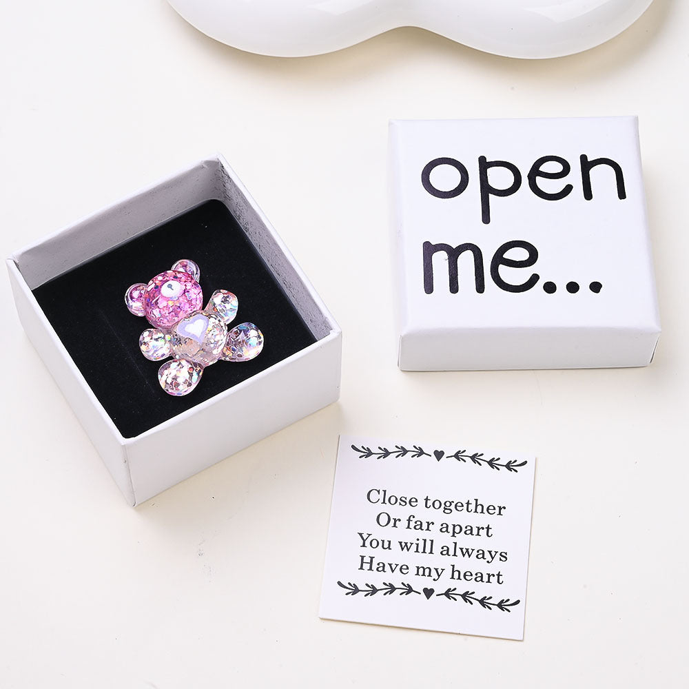 I Love You “Open Me” Surprise Resin Animal Gift Box