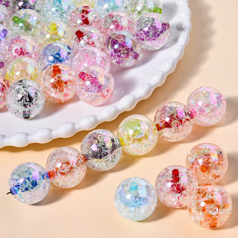 Acrylic Crackle Mixed Color Spacer Beads
