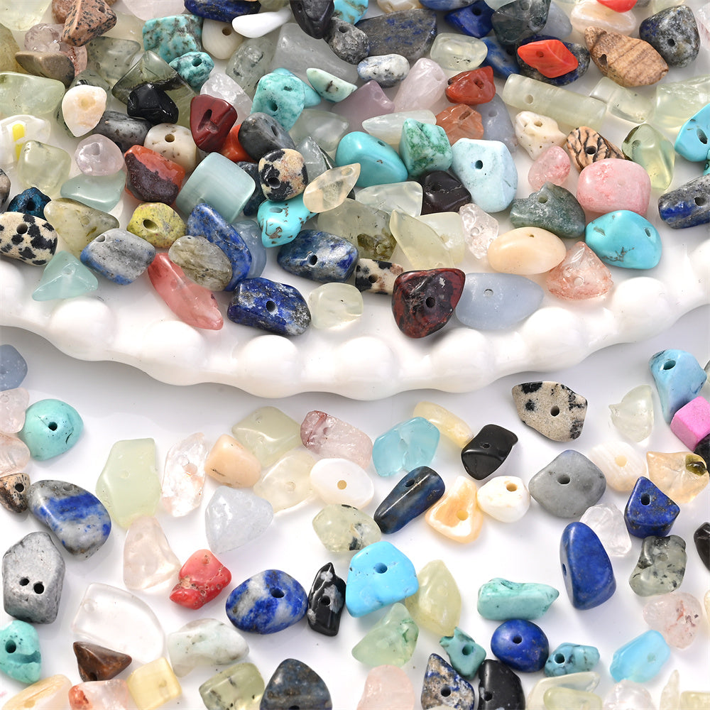 500-Piece 5-8 mm Mixed Irregular Natural Stone Chip Beads