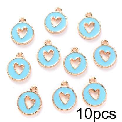 Valentine's Day Round Openwork Heart Alloy Charms