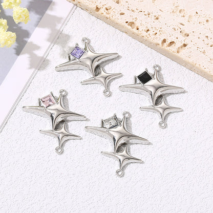 27x29 mm Alloy Double Star Pendants