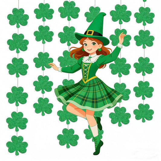 Green Clover Paper Skewers
