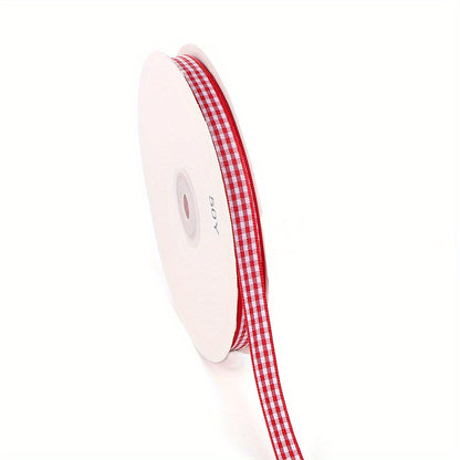 50 Yards/Roll 10 mm Christmas Plaid Satin Ribbon