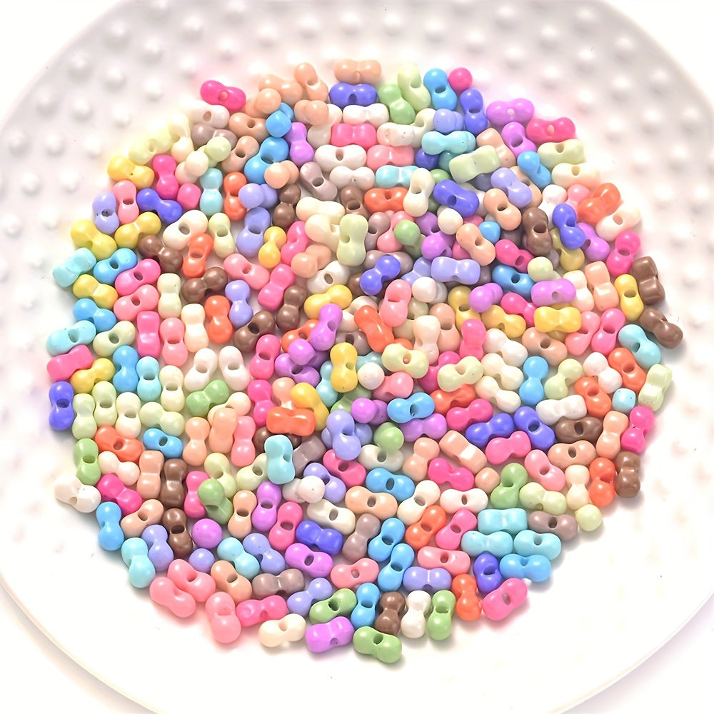 200PCS 3×6mm Mini Colorful Peanut Spacer Beads