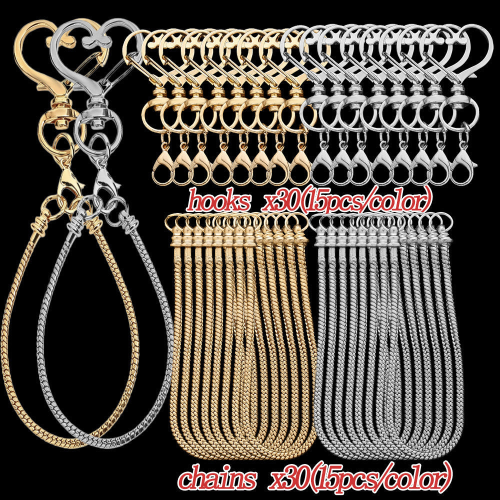 Blank Beadable Keychain Set