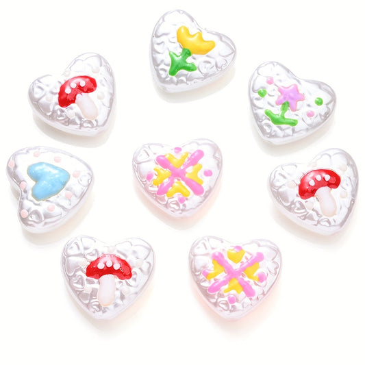 Hand Painted Love Acrylic Beads