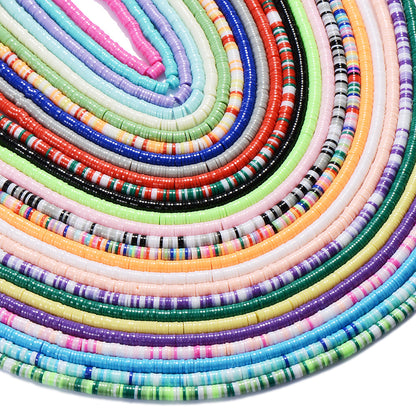 300pcs 6mm Green & Red Flat Disc Clay Beads