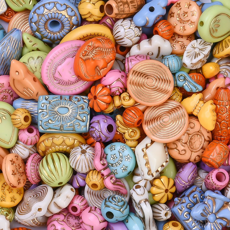 30g/bag 8-30mm Bohemian Style Acrylic Shape Beads