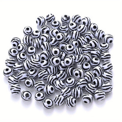 Zebra Stripe Acrylic Beads